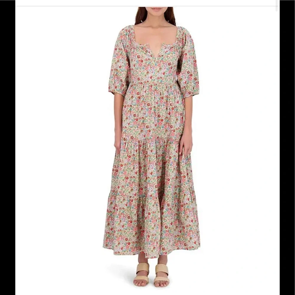 NWT Roller Rabbit Elysian Day Zara Puff Sleeve Poplin Dress - Picture 10 of 14